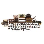 Collection of vintage smoking pipes and pipe racks, some with boxes including Charatan & Carey and