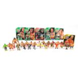 1990's and later WWF wrestling action figures including six with blister packs together with a small