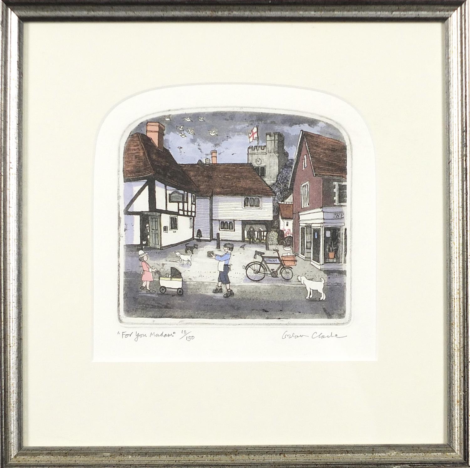 Graham Clarke - For you Madame, pencil signed etching in colour, limited edition 8/150, mounted, - Image 2 of 4