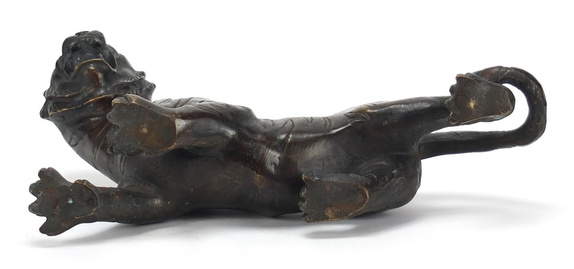Large Japanese patinated bronze tiger, 31cm in length :For Further Condition Reports Please Visit - Image 7 of 7