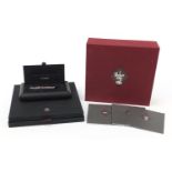 Parker Snake fountain pen with silver overlay, 18k gold nib, fitted case and box together with