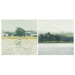 Eireen Wood - Pine Water and Snow Hills, two pencil signed limited edition prints in colour,