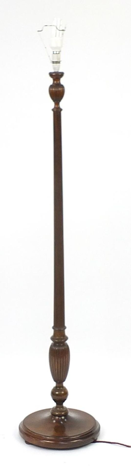 Good quality mahogany fluted standard lamp, 155cm high excluding the fitting :For Further - Image 3 of 3