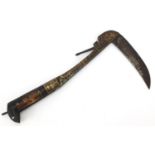 Afghan folding lohar knife with bone handle, 21cm in length when closed :For Further Condition