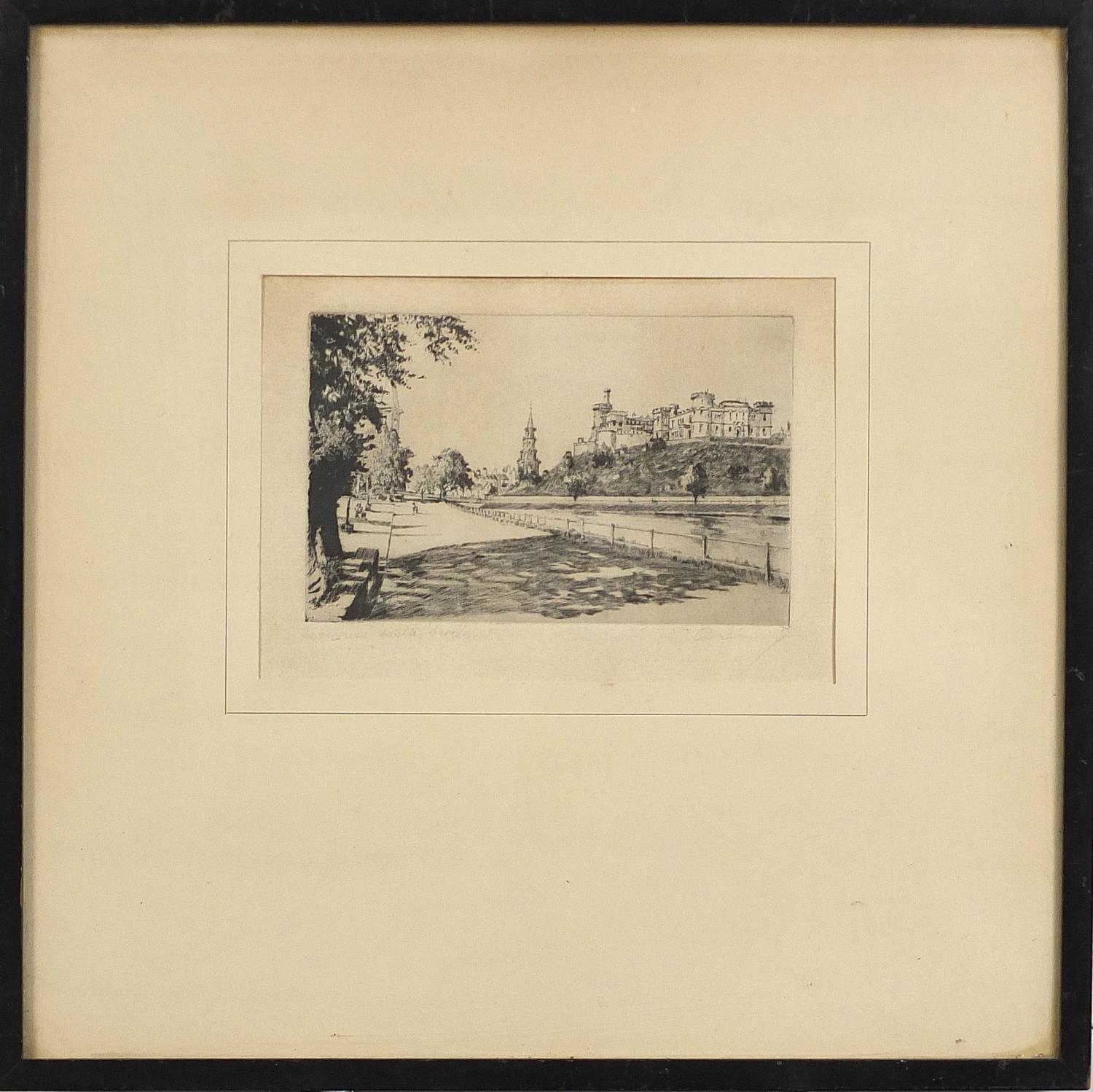 A Simes - The Cowal Shore, The Clyde and Inverness Castle Scotland, pair of pencil signed - Image 8 of 11