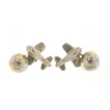 Links of London, pair of silver aeroplane cufflinks housed in a White's box, 3cm in length, 10.6g :