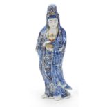 Japanese porcelain figure of a female holding a bowl, 26.5cm high :For Further Condition Reports