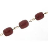 Cherry amber coloured bead necklace, 44cm in length, 28.8g :For Further Condition Reports Please