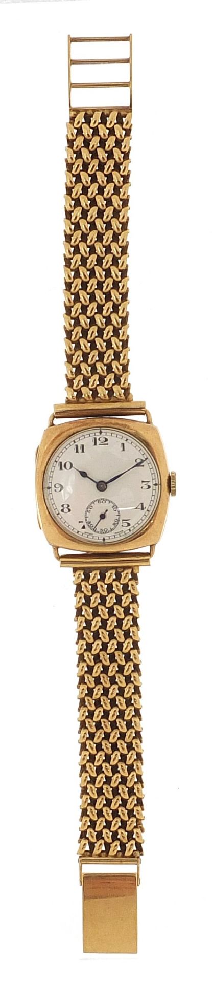 Zenith, gentlemen's 9ct gold wristwatch with 9ct gold strap, the case 28mm wide, 40.8g :For - Image 2 of 5