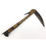 Afghan folding lohar knife with bone handle, 21cm in length when closed :For Further Condition