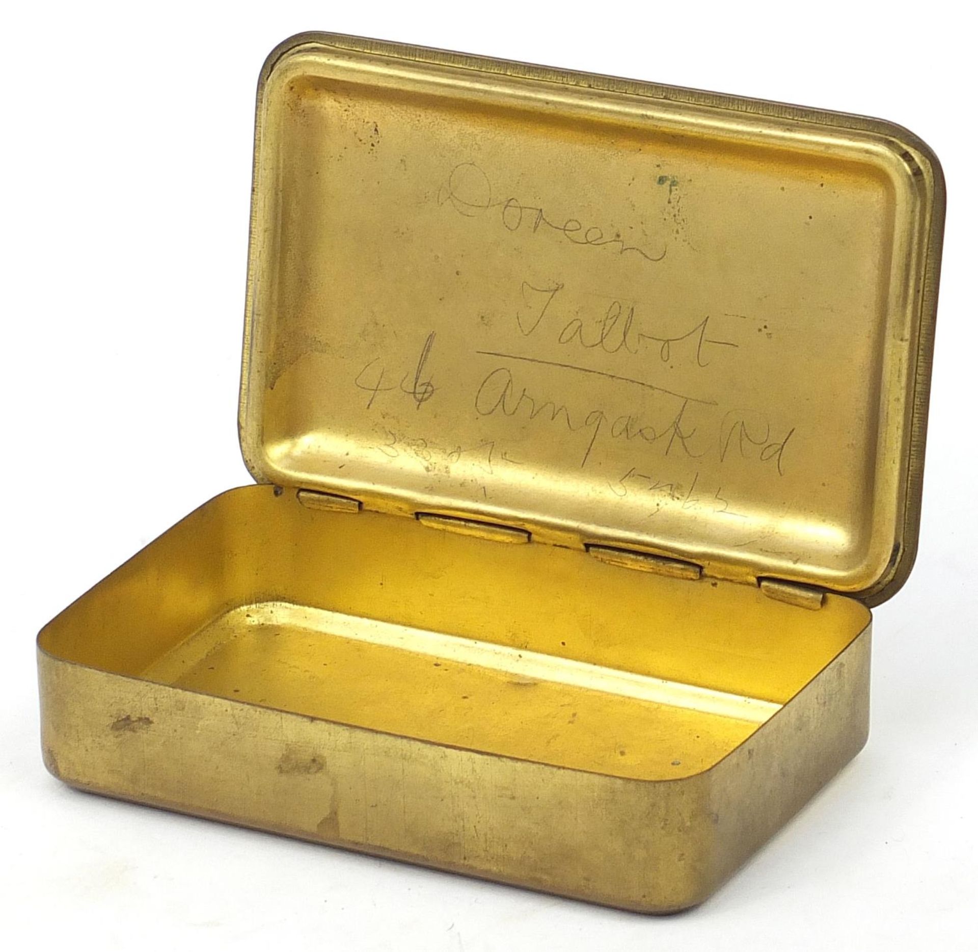 British military World War I brass Mary tin :For Further Condition Reports Please Visit Our Website, - Image 2 of 5