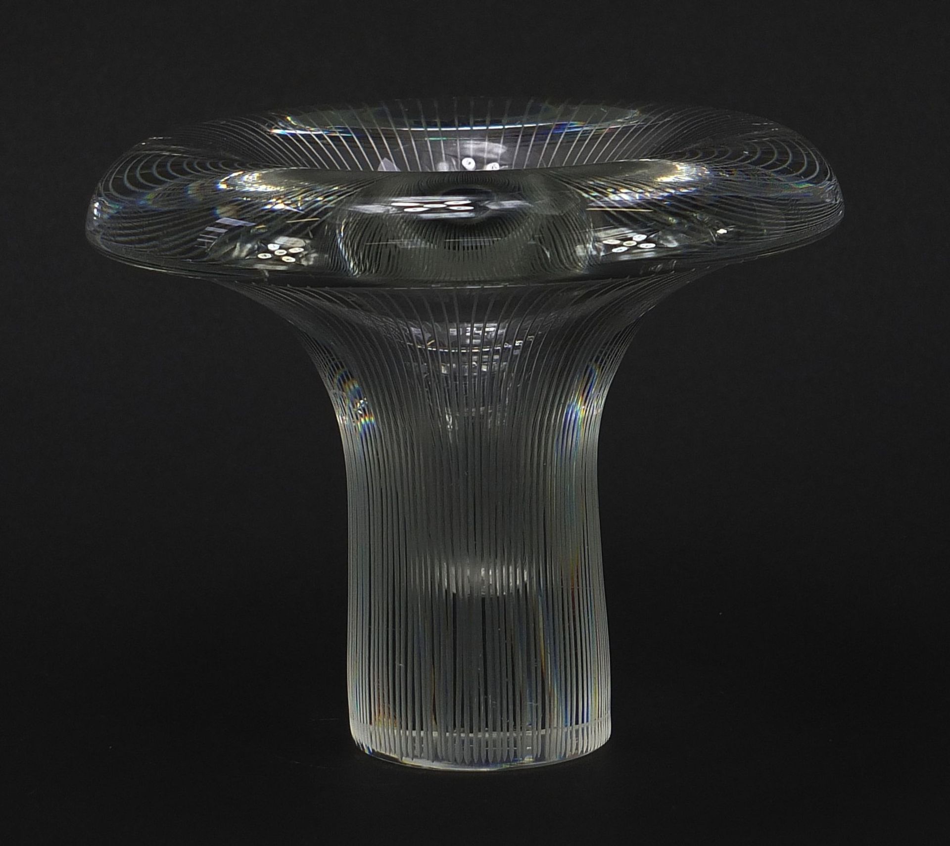 Tapio Wirkkala for Iittala, Tatti mushroom glass vase, etched marks to the base, 11.5cm high :For - Image 2 of 6