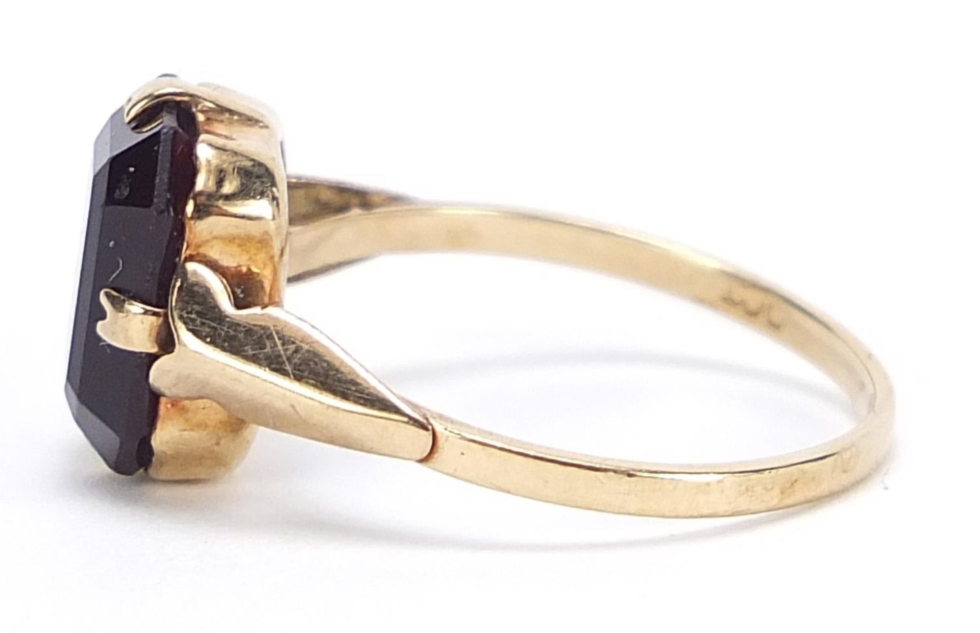 9ct gold garnet ring, size L, 1.7g :For Further Condition Reports Please Visit Our Website, - Image 2 of 5