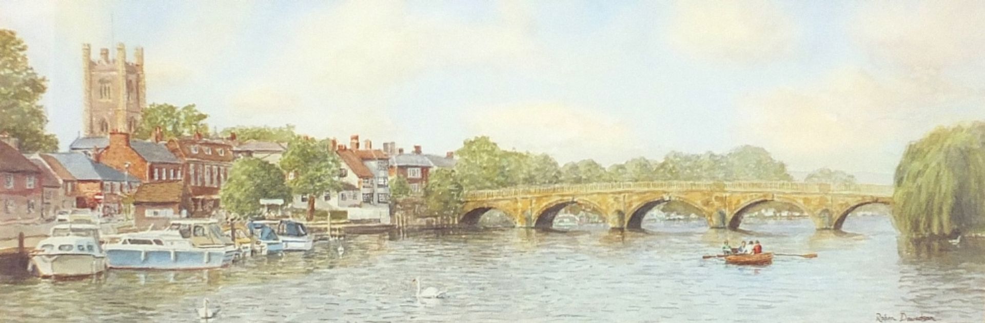 Robin Davidson - Marlow and Henley on Thames, prints, mounted and framed, one glazed, each 65cm x - Bild 7 aus 11