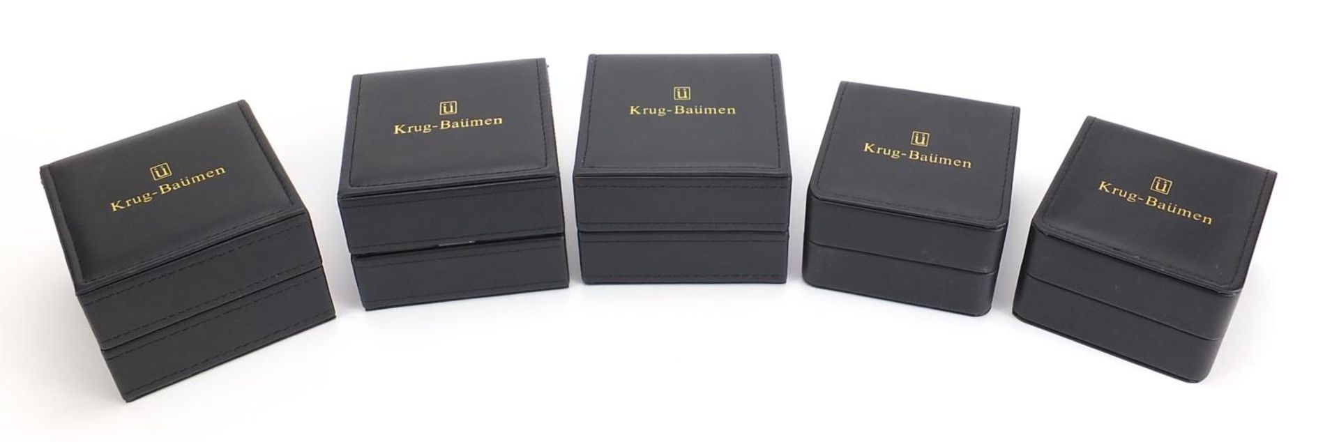 Five gentlemen's & Krug-Baumen diamond wristwatches with boxes comprising Air Traveller Diamond - Bild 7 aus 7