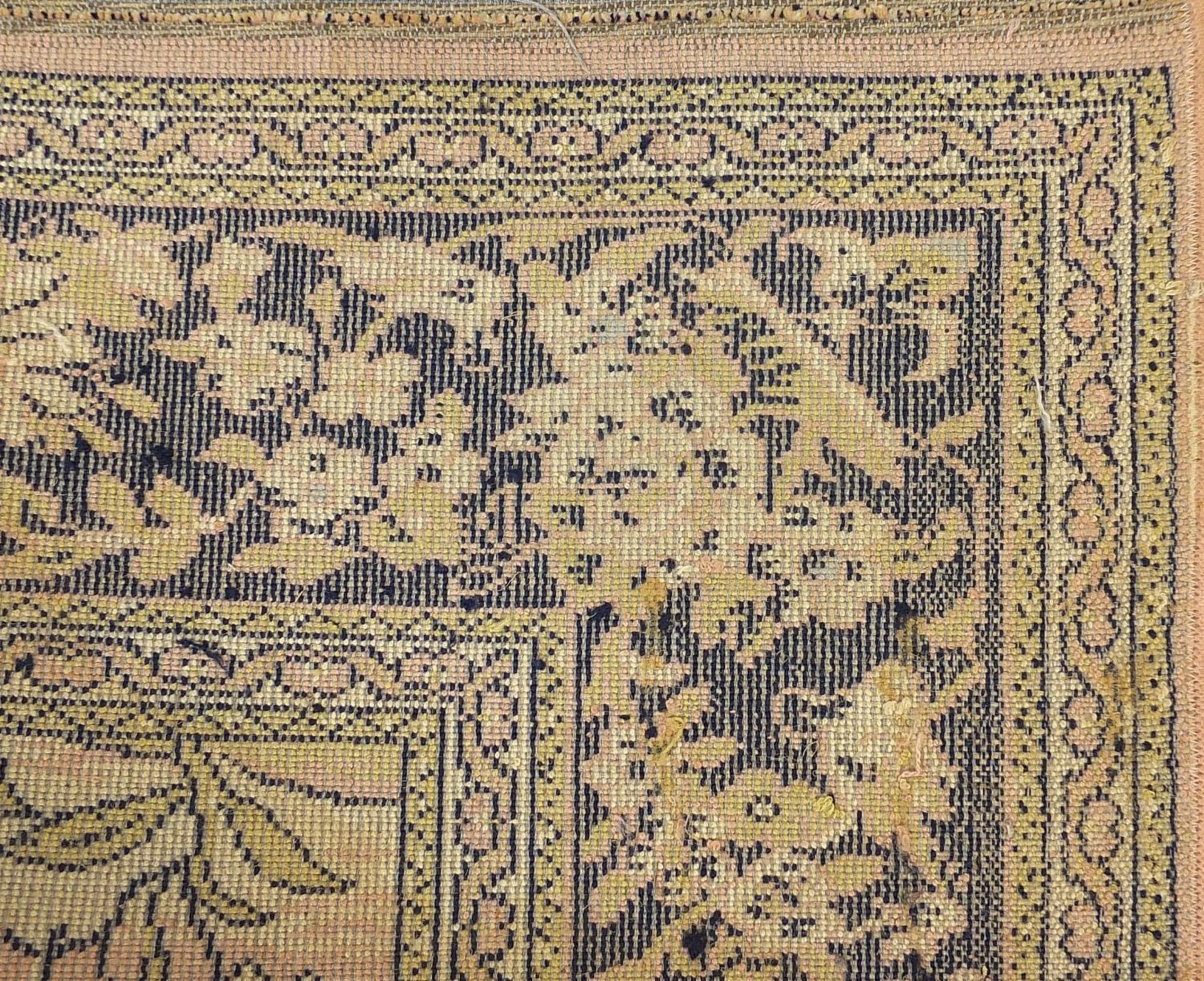 Rectangular Persian part silk rug decorated with swans and flowers, 166cm x 132cm :For Further - Bild 4 aus 4