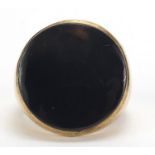 9ct gold black onyx signet ring, size O, 9.4g :For Further Condition Reports Please Visit Our