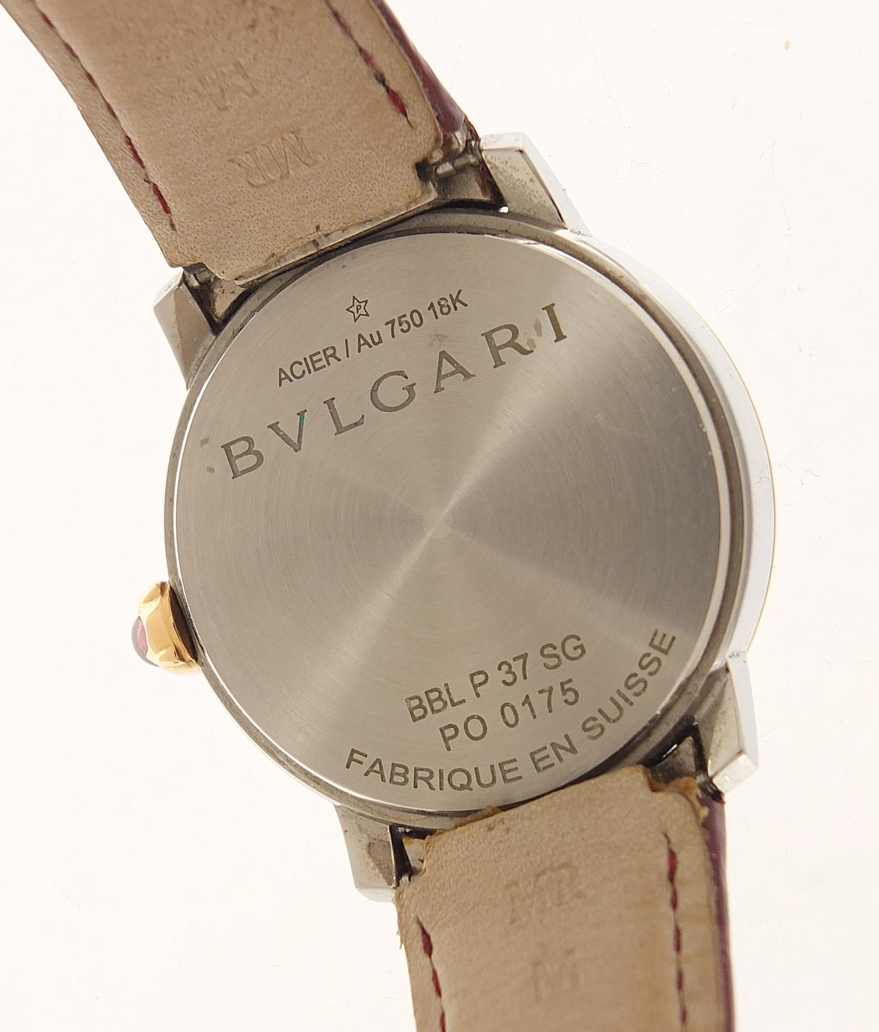 Bvlgari, 18ct gold automatic ladies wristwatch with diamond set mother of pearl dial and cabochon - Image 6 of 11