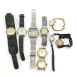 Vintage and later ladies and gentlemen's wristwatches including a ladies 9ct gold wristwatch,