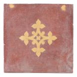Victorian Minton & Co encaustic tile from the Westminster Palace throne room, 15cm x 15cm (