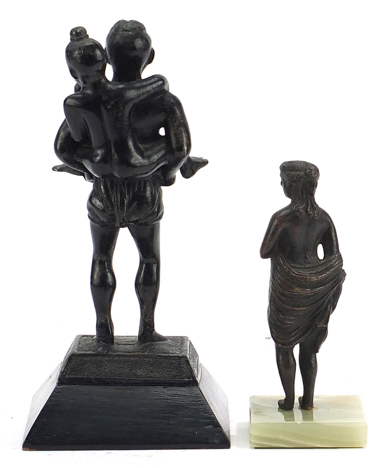 Pattaya Orphanage bronze study and a bronzed female raised on a square onyx base, the largest 21cm - Image 2 of 4