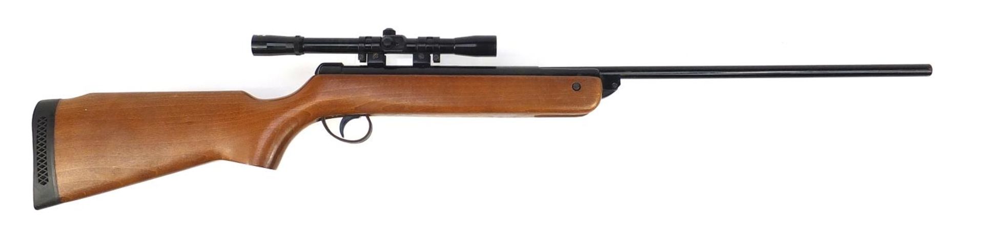 BSA Meteor .22 cal break barrel air rifle with Hunter 4x20 spotting scope, the barrel numbered - Image 6 of 7