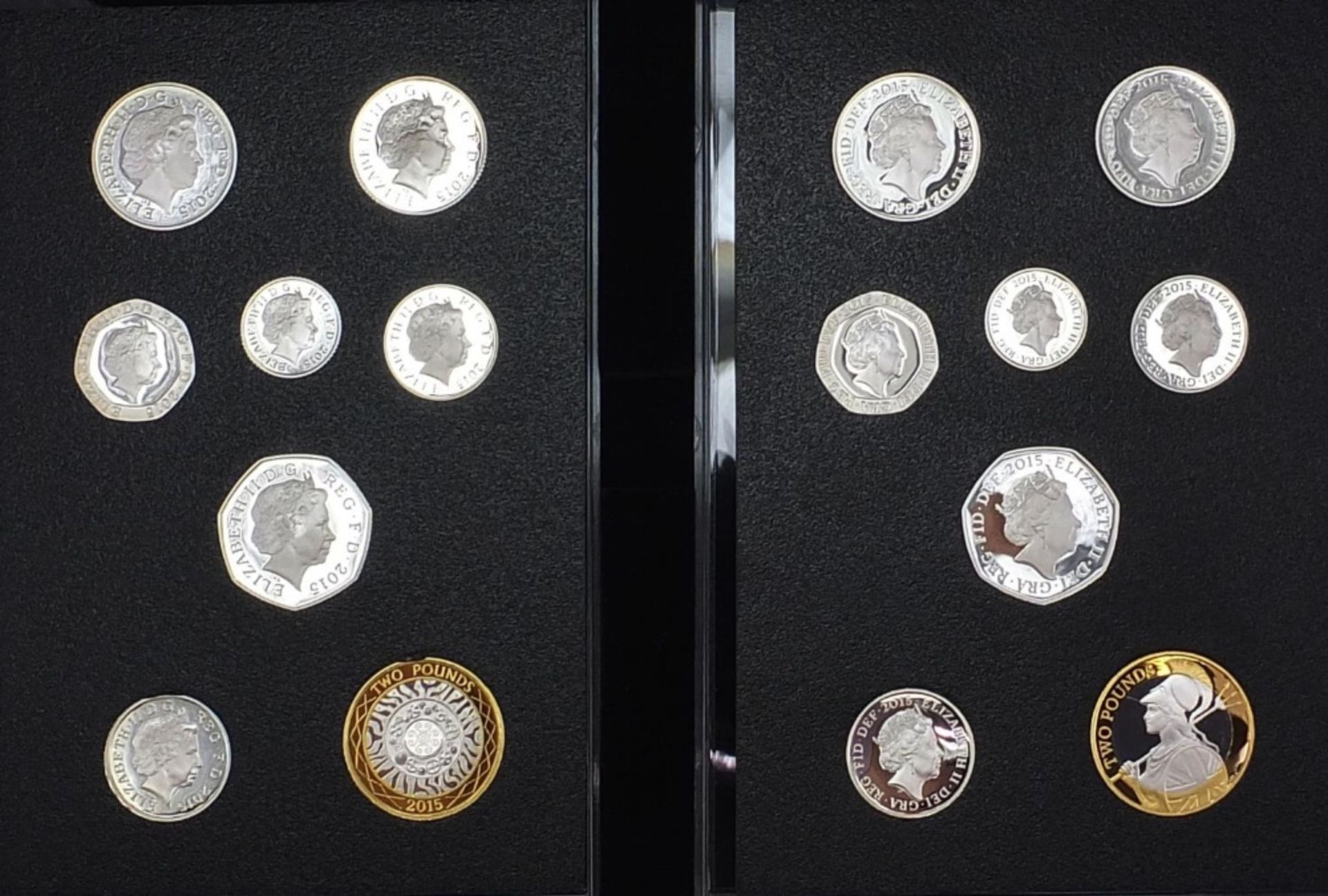 The Fifth Circulating Coin Portrait First and Final editions silver proof coin set with fitted - Image 2 of 8