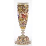 Capodimonte, Italian porcelain vase hand painted and decorated with classical figures and Putti,