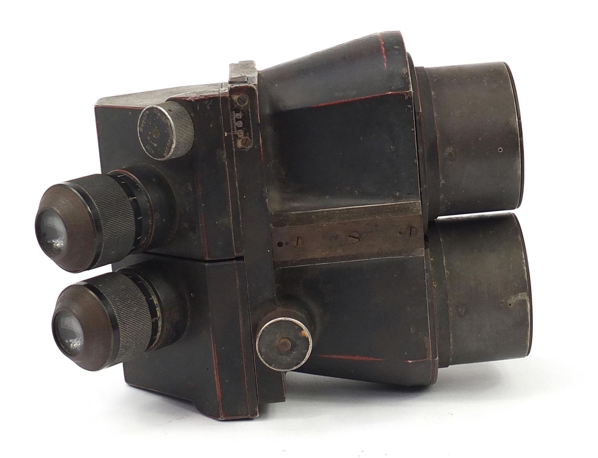 Pair of German military World War II Flak-F 10cm x 80 spotting/observation binoculars numbered - Image 4 of 5