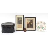Militaria including a hat tin by Bulpitt & Sons, propaganda plate by Myott & Son and match holder