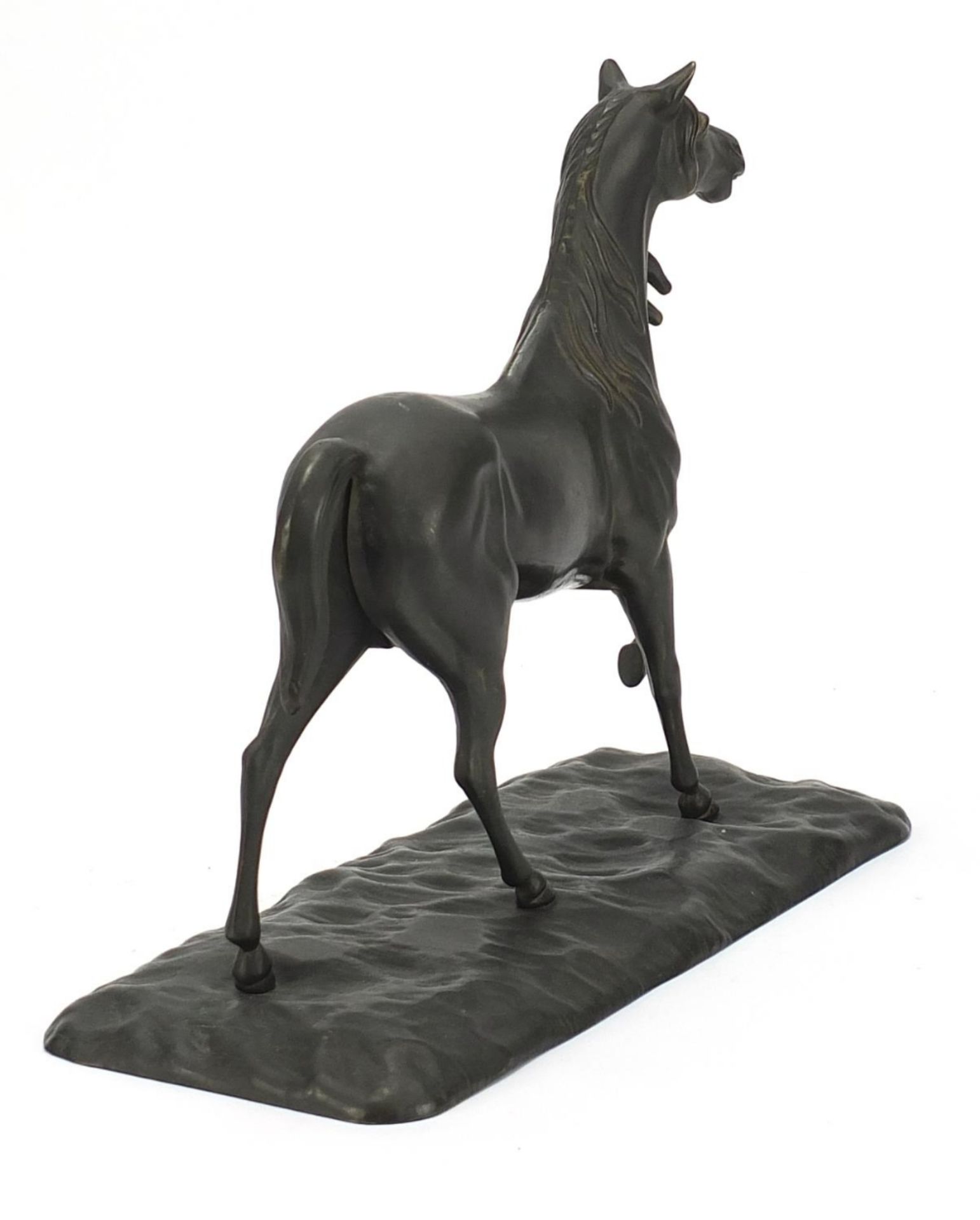 Patinated bronzed study of a horse, 34cm wide :For Further Condition Reports Please Visit Our - Image 2 of 3