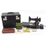 Vintage Singer sewing machine with case and accessories, model 222K :For Further Condition Reports