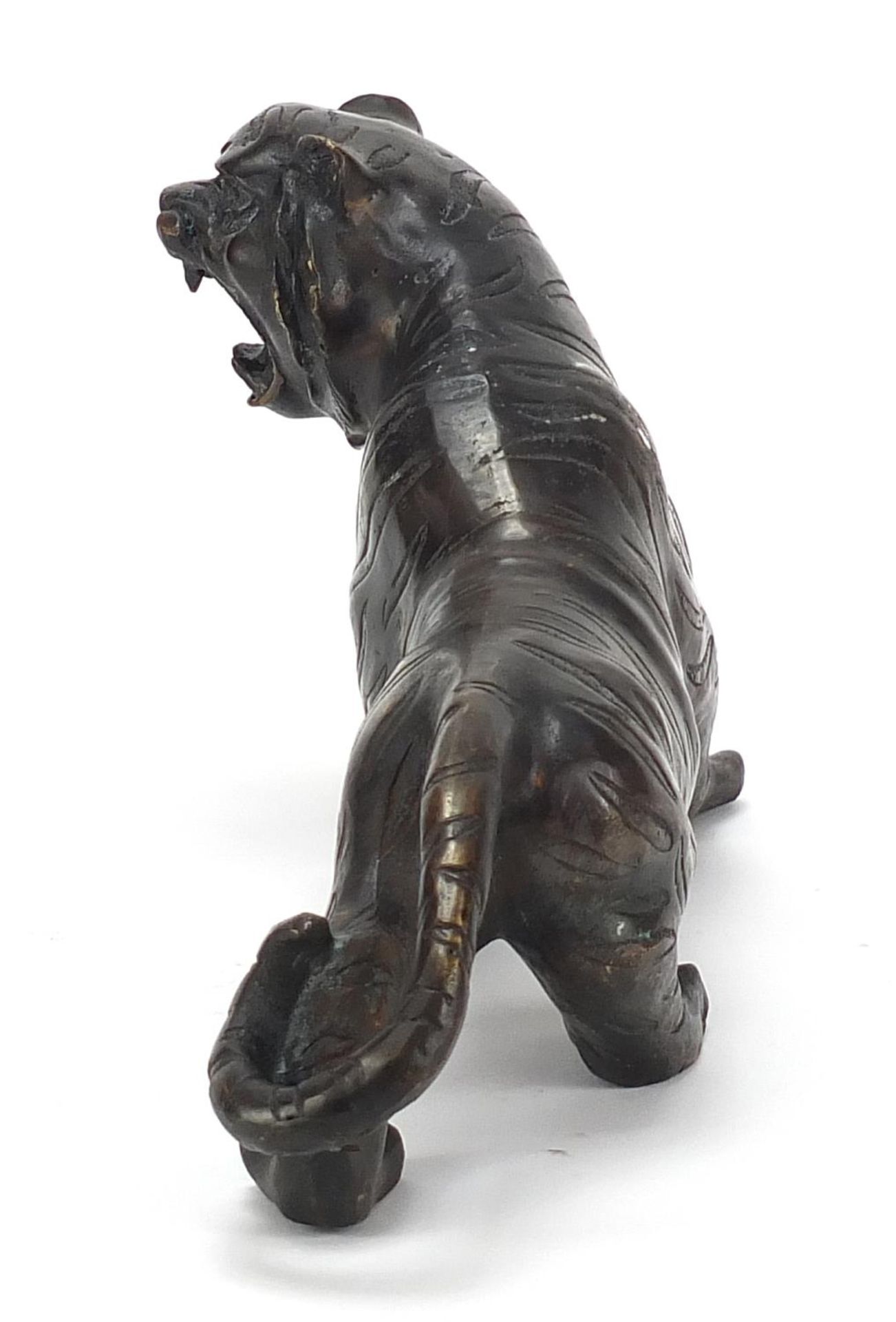 Large Japanese patinated bronze tiger, 31cm in length :For Further Condition Reports Please Visit - Image 5 of 7