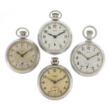 Four vintage Smith's open face pocket watches, the largest 51mm in diameter :For Further Condition