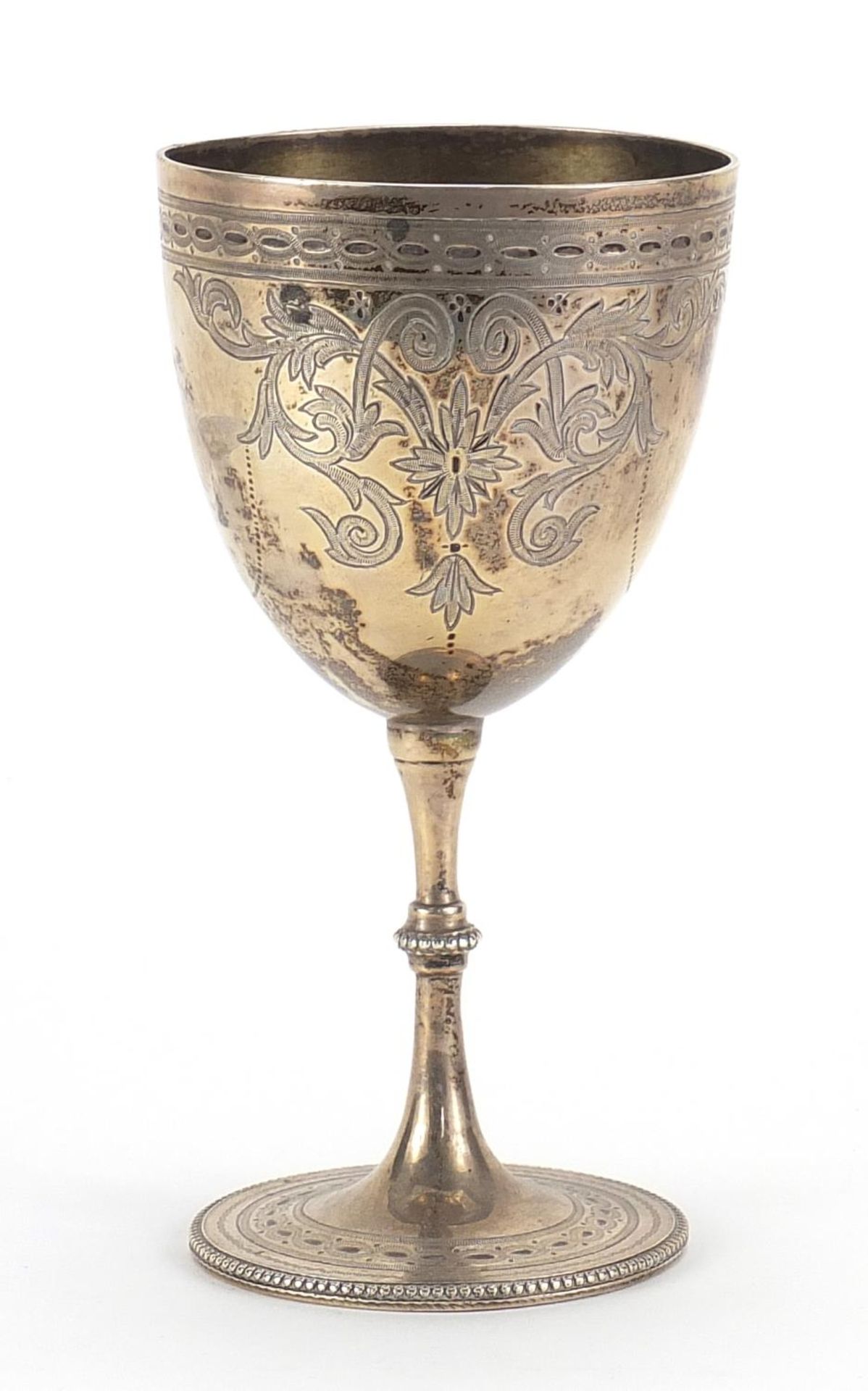 Charles Boyton II, Victorian silver goblet with engraved decoration and blank cartouche, London - Bild 2 aus 4