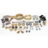 Art Deco and later jewellery including three piece buckles, earrings and bracelets : For Further