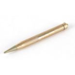 George V 9ct gold engine turned propelling pencil by William H Manton 1934, 8cm in length, 12.0g :