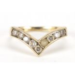 9ct gold cubic zirconia herringbone ring, size O, 2.0g : For Further Condition Reports Please