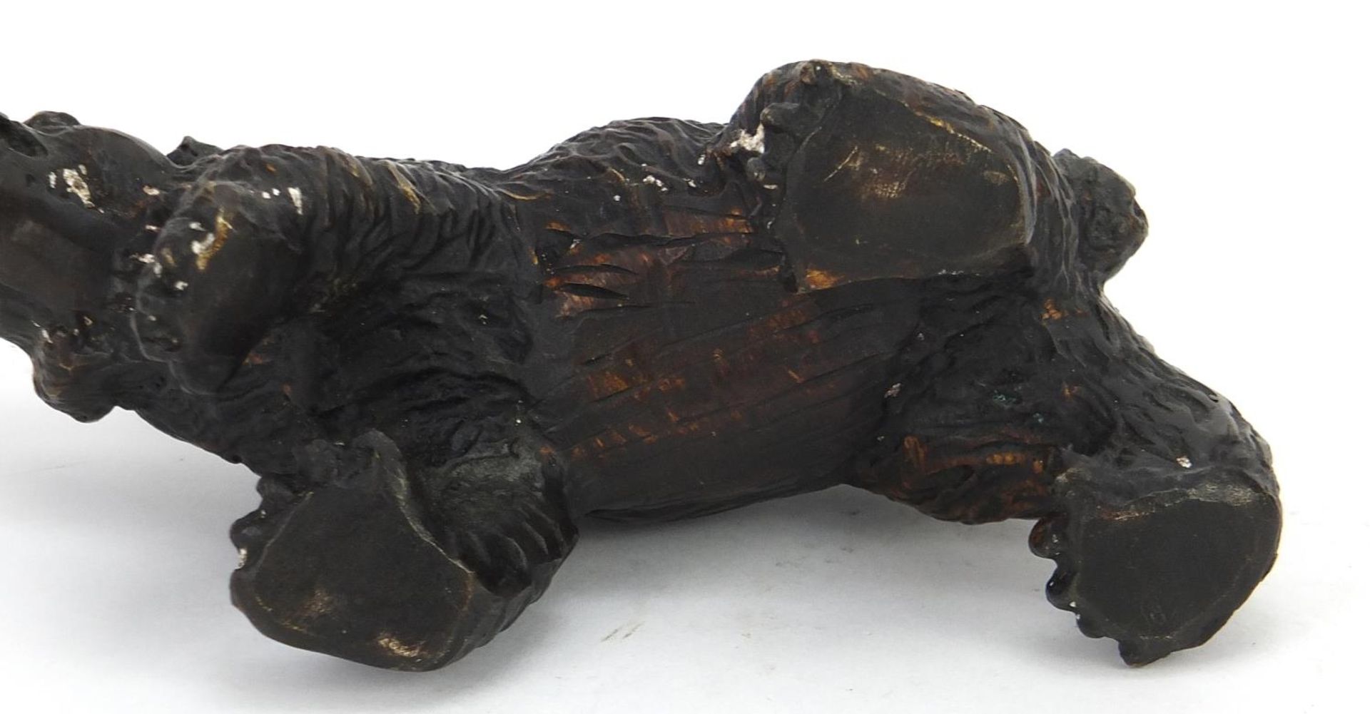 Patinated bronze grizzly bear, 17cm in length : For Further Condition Reports Please Visit Our - Image 3 of 3