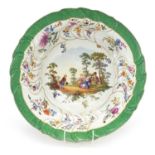 Meissen, 19th century German porcelain basin hand painted with children in a landscape with flowers,