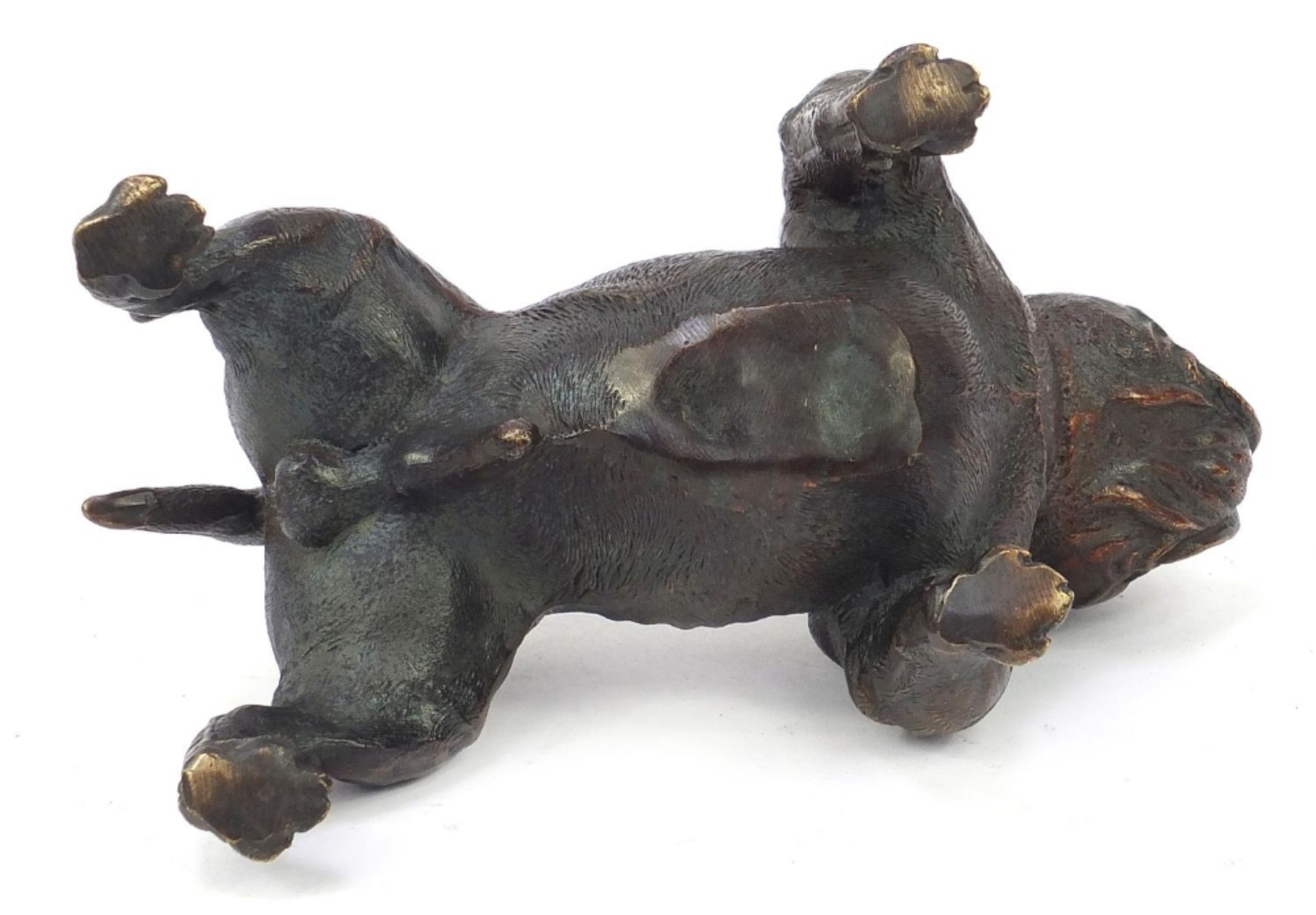 Patinated bronze British bulldog, 19cm in length : For Further Condition Reports Please Visit Our - Bild 3 aus 3