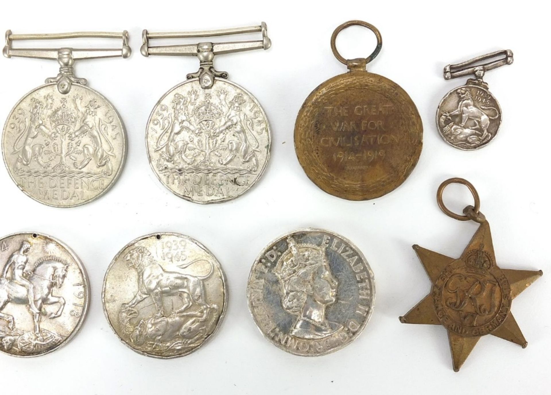 British militaria including four World War II medals, Intelligence Corps cap badge, Elizabeth II - Image 2 of 9