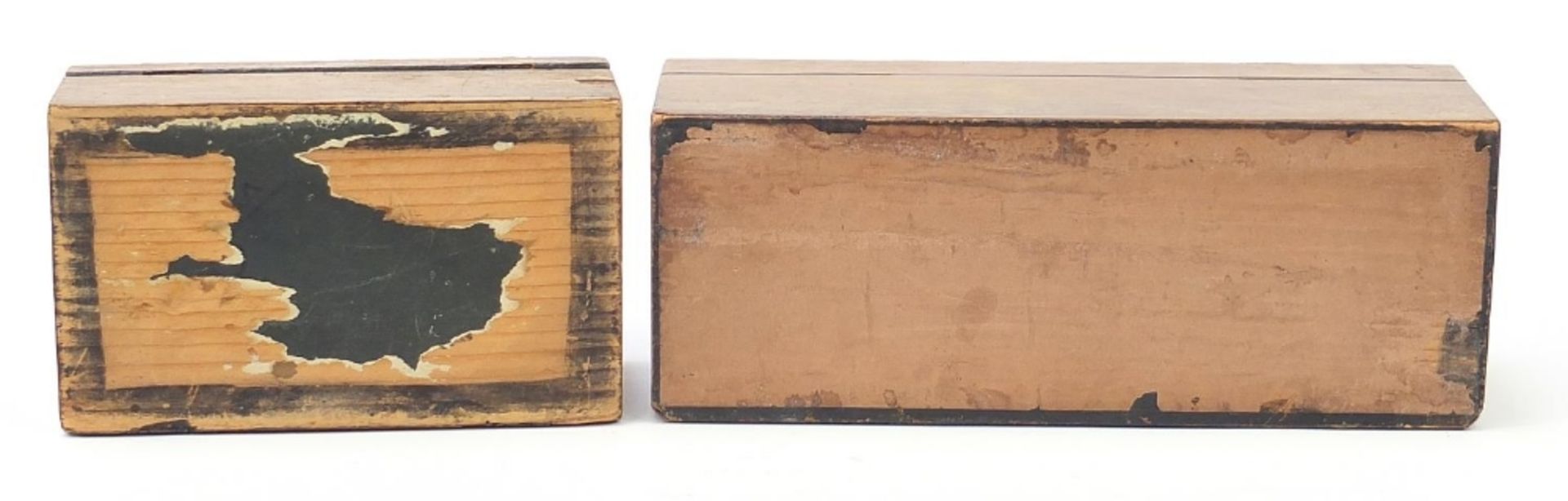 Two 19th century inlaid wooden boxes, the largest 27cm wide : For Further Condition Reports Please - Bild 4 aus 4