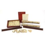 Jaques & Son mah-jong set with four stands and instructions : For Further Condition Reports Please