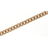 Victorian 9ct rose gold watch chain with T bar, 54cm in length, 42.0g : For Further Condition