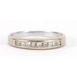 18ct white gold diamond half eternity ring, approximately 0.2 carat in total, size J, 2.0g : For