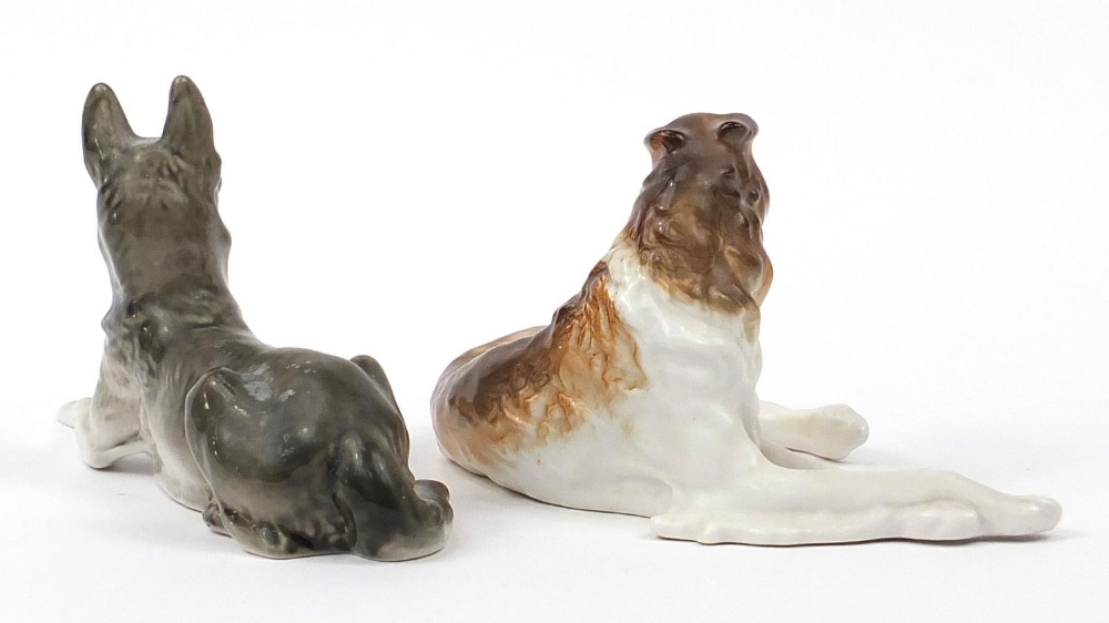 Two Russian USSR porcelain dogs, the largest 20.5cm wide : For Further Condition Reports Please - Image 2 of 5