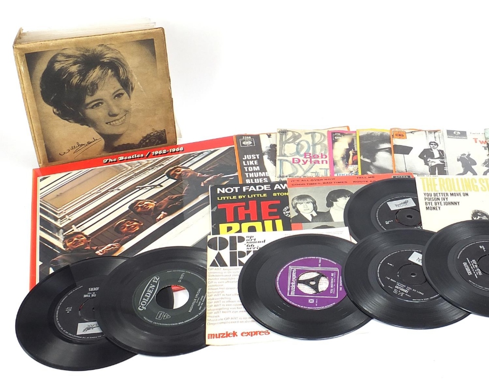 Vinyl LP's and 45rpm records including The Rolling Stones, The Beatles and Bob Dylan : For Further - Image 2 of 3