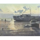David Cheadle - Flotsam of War, signed oil, mounted and framed, 50cm x 40cm excluding the mount