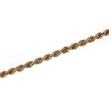 9ct gold rope twist necklace, 47cm in length, 10.9g : For Further Condition Reports Please Visit Our